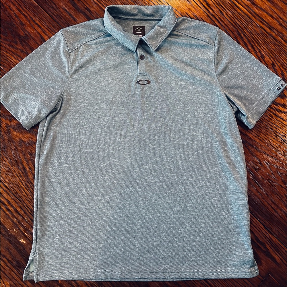 Oakley Men's Heather Blue Golf Polo Shirt - Medium